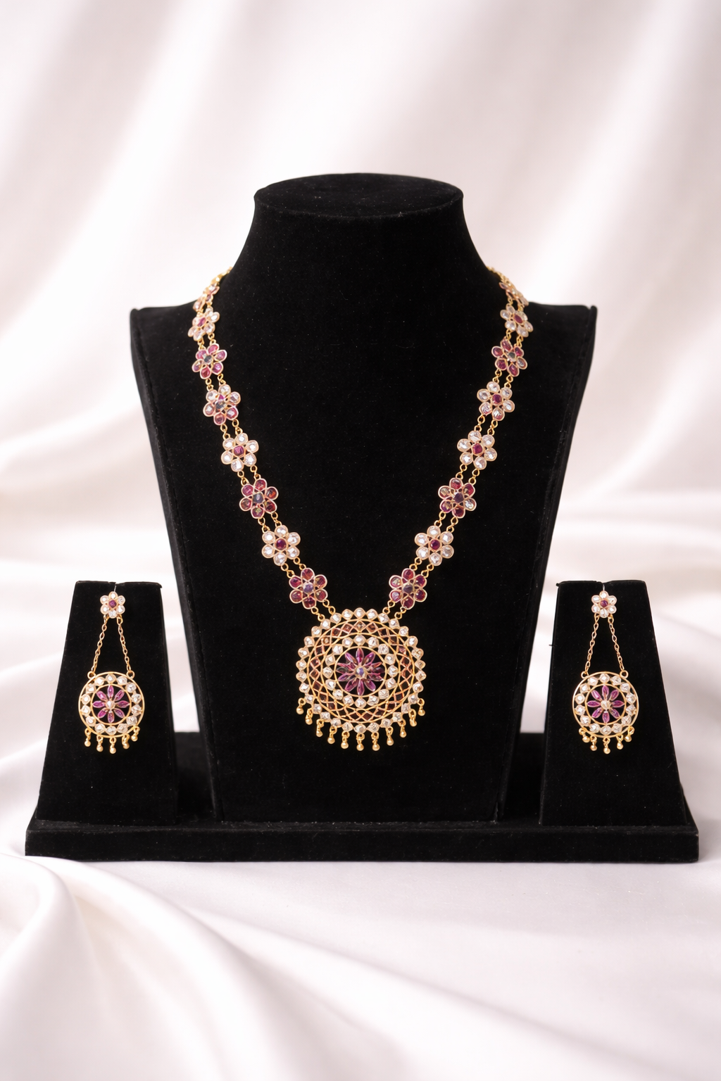 Yasmi Roshni Floral Premium Long Necklace Set