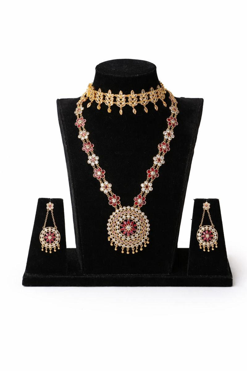 Yasmi Rajshree Premium Layered Necklace & Choker Set