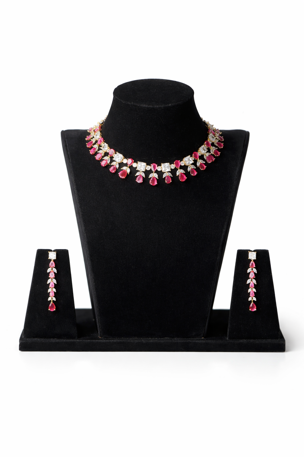 Yasmi Rubina Premium Stone Choker Necklace Set