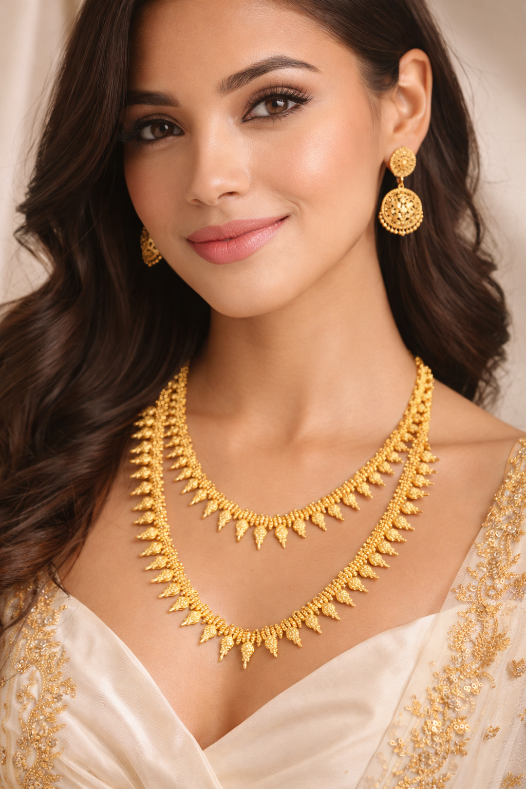 Yasmi Swarna Classic Layered Gold Necklace Set
