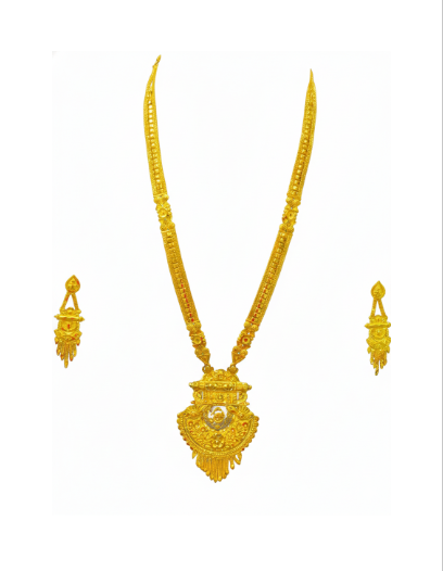 Yasmi Grand Temple-Style Necklace Set – Pure Royal Tradition